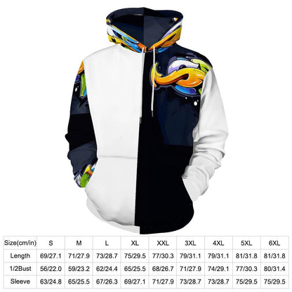 COLORFUL GRAFFITI Hoodie Double-layer Cap-SMALL-6XL