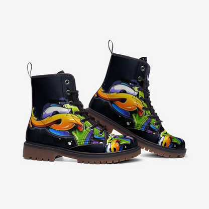 COLORFUL GRAFFITI Casual Leather Lightweight boots