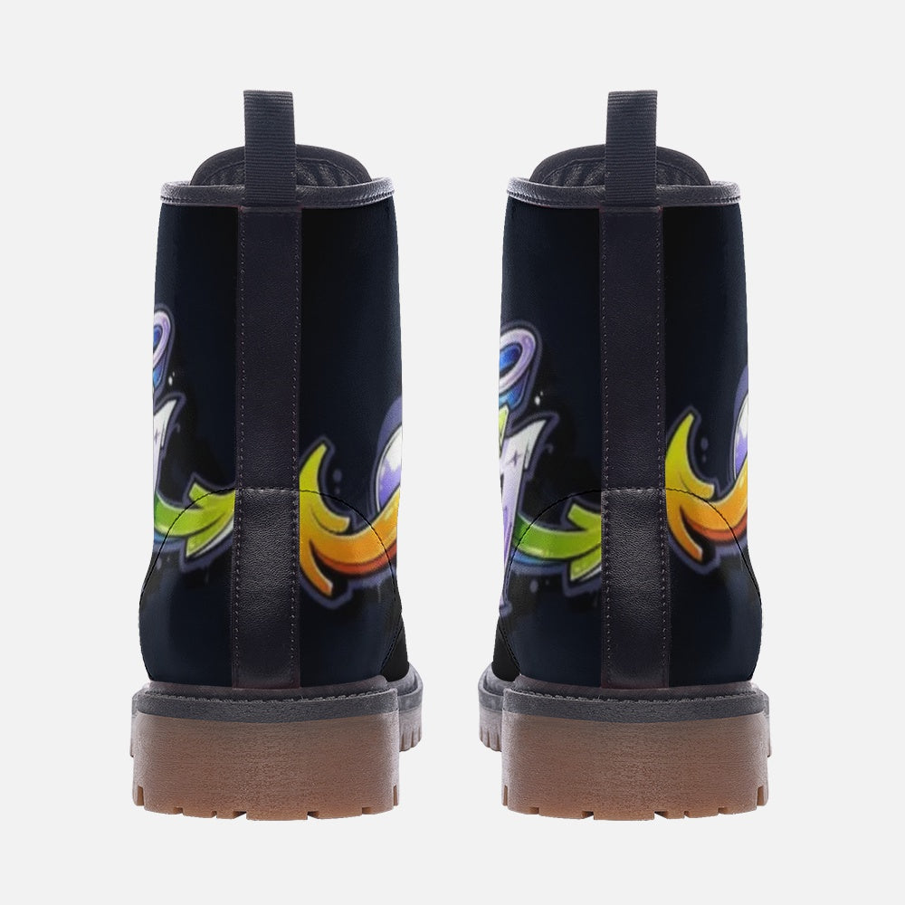 COLORFUL GRAFFITI Casual Leather Lightweight boots