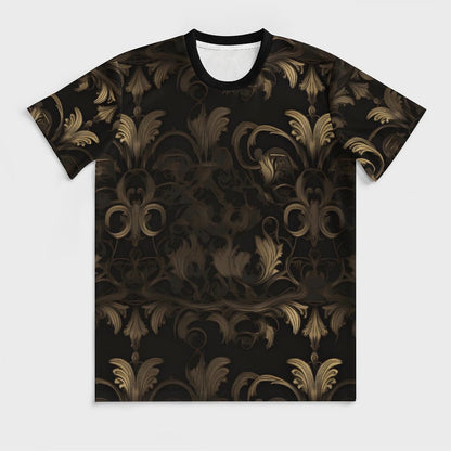 BLACK & GOLD ACCENT Short Sleeve  T-Shirt-*XS-6XL