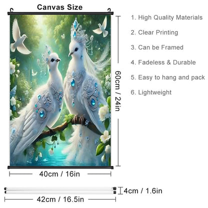 Canvas Hanging Poster with Scrolls-16"x24"/ 40x60cm