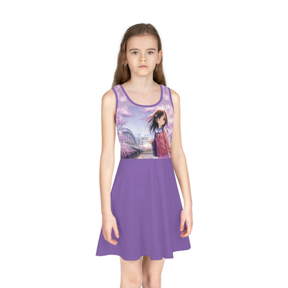 SCHOOL GIRL Girls' Sleeveless Sundress (purple)