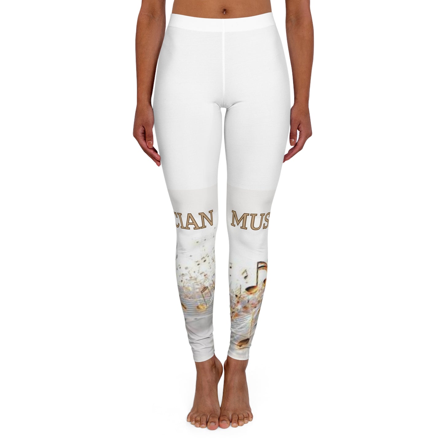 MUSICIAN In Gold Women's Casual SPANDEX Leggings-XS-2XL