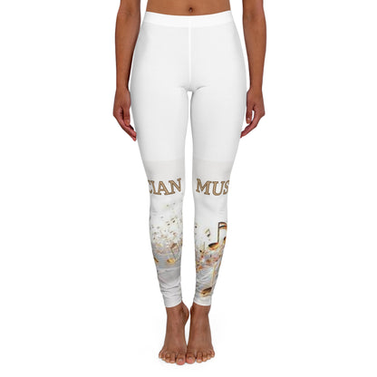 MUSICIAN In Gold Women's Casual SPANDEX Leggings-XS-2XL