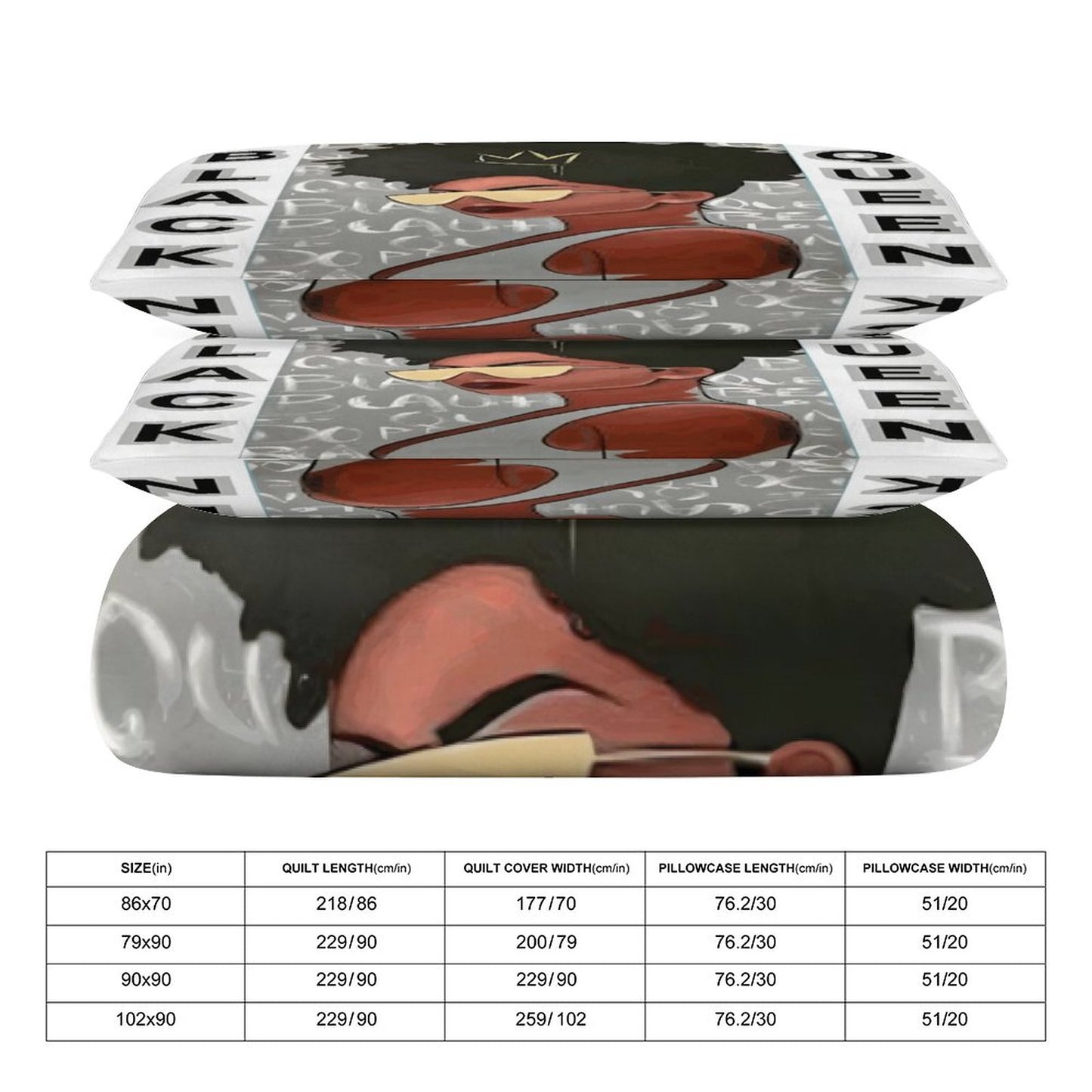 3-Piece Bedding Set-86"×70"/ 218×177cm (Dual-sideded Printing)-TWIN/TWIN XL