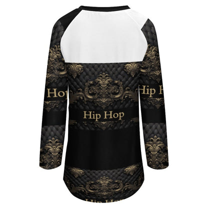 Custom Women's Long Sleeve U-Neck T-Shirts (All-Over Printing)