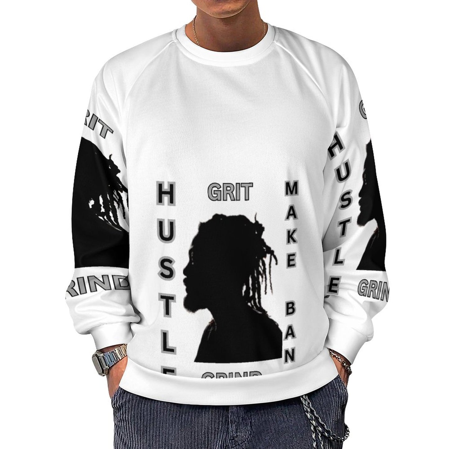 280gsm Men's Crewneck Sweatshirt Raglan A27H (All-Over Printing)