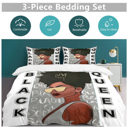 3-Piece Bedding Set-90"x90"/ 229x229cm (Dual-sided Printing)