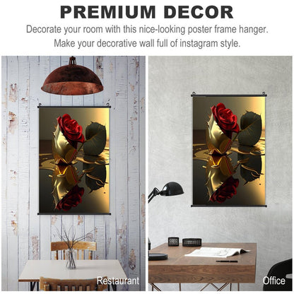 ROSE IN GOLD Canvas Hanging Poster with Scrolls-16"x24"/ 40x60cm