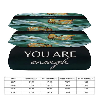 3-Piece Bedding Set (KING/CALIFORNIA KING)-102"x90"/ 259x229cm (Dual-sided Printing)-YOU ARE ENOUGH