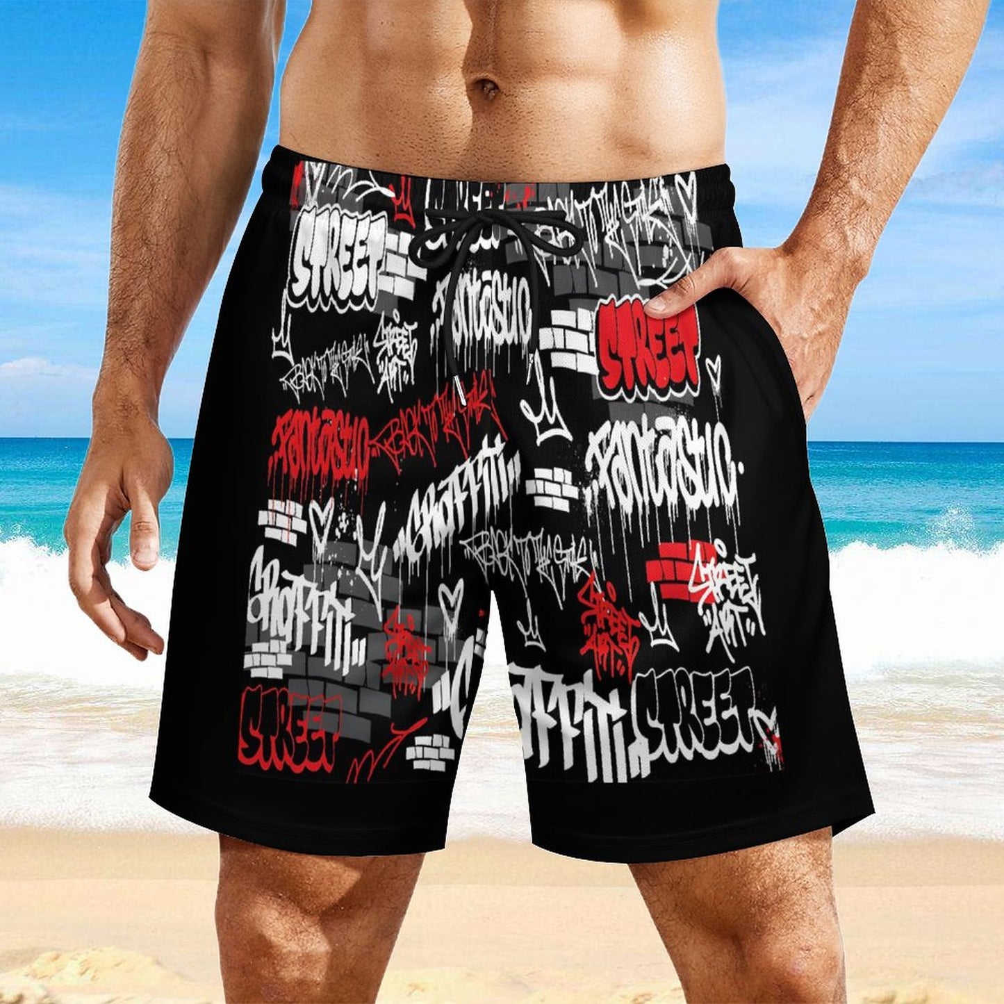 Men's Beach Shorts with 4 Pockets