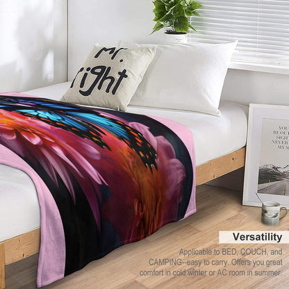 BLUE BUTTERFLY 280gsm Flannel Blanket-70"x80" (Dual-sided Printing)