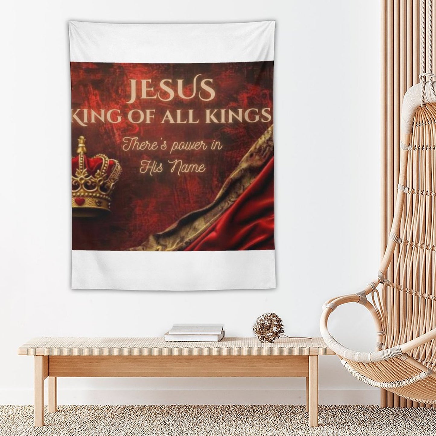 Wall Art with Vertical Tapestry