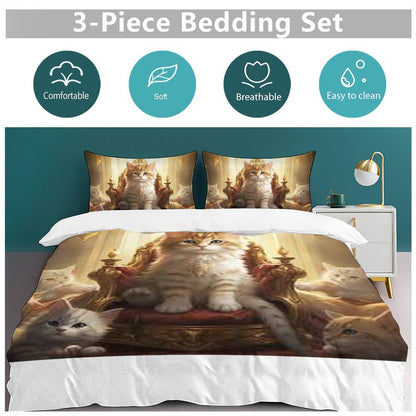 3-Piece Bedding Set-86"×70"/ 218×177cm (Dual-sidede Printing)