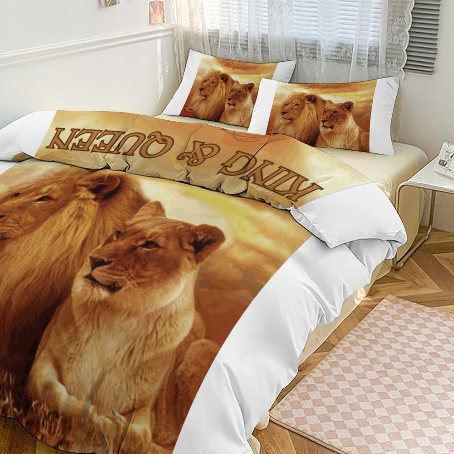 3-Piece Bedding Set-90"x90"/ 229x229cm (Dual-sided Printing)