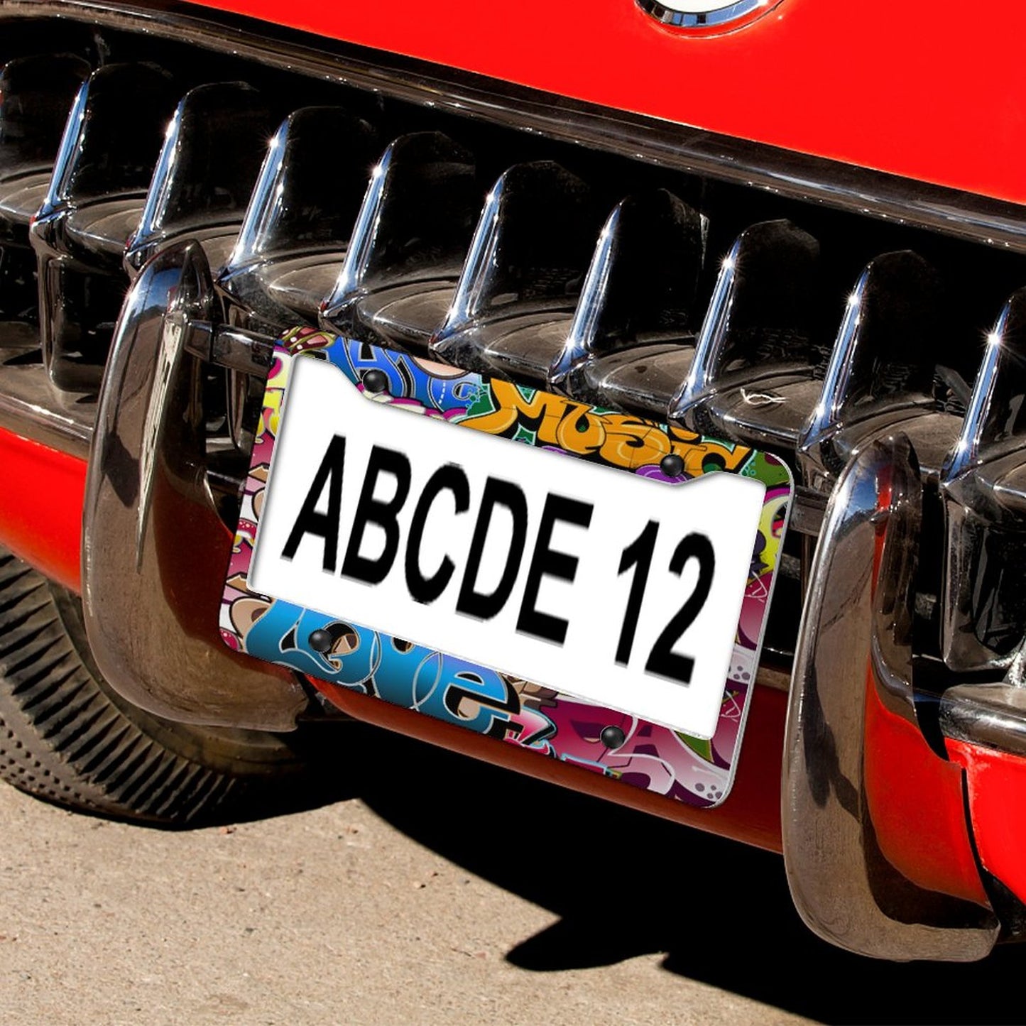 License Plate Frames with 4 Round Holes (1 Pair)