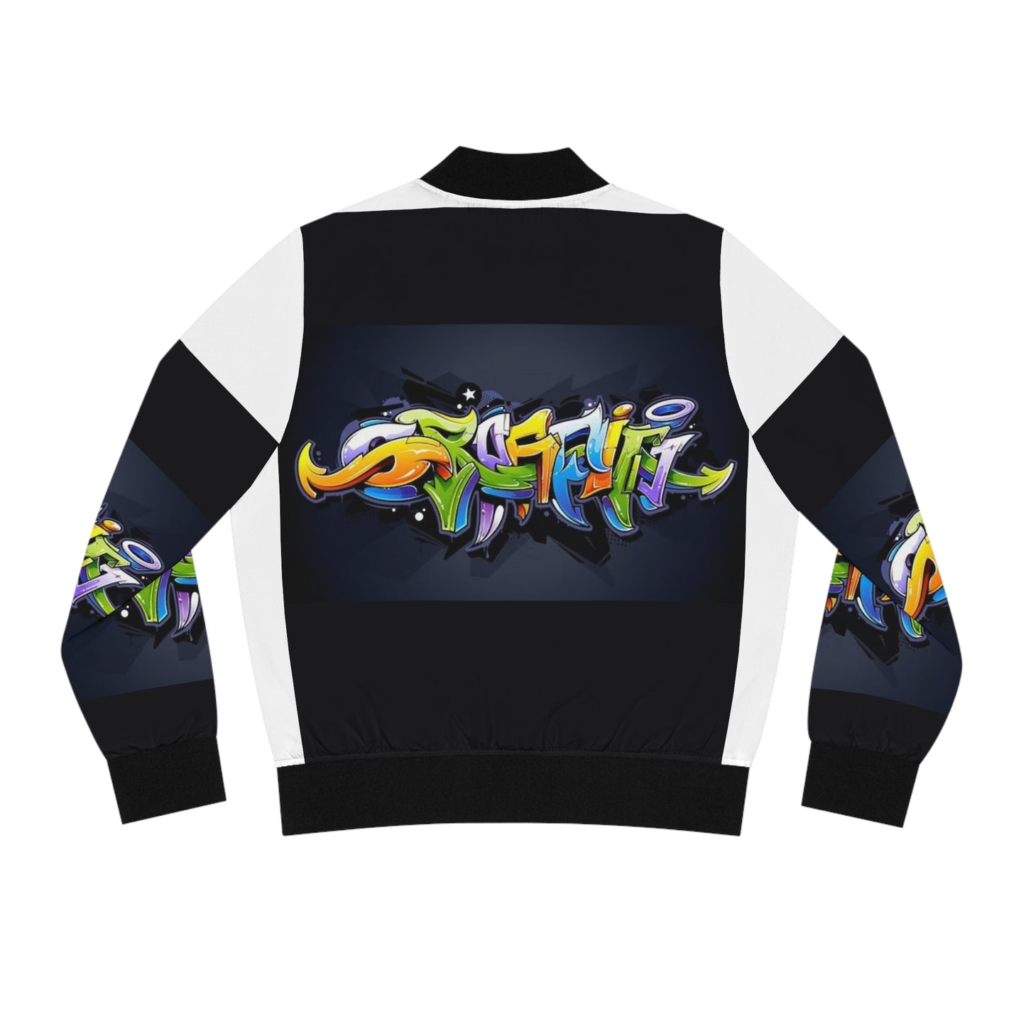 COLORFUL GRAFFITI Women's Bomber Jacket-SMALL-2XL