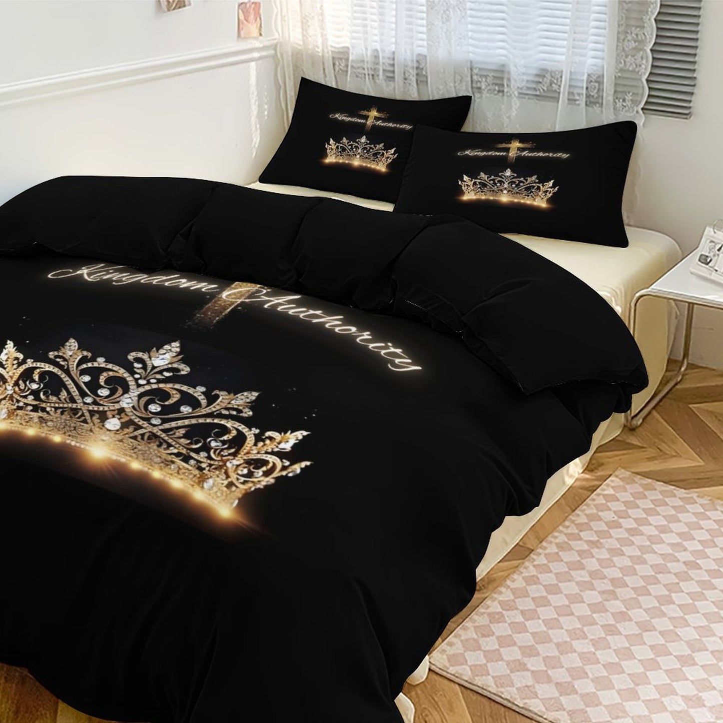 3-Piece Bedding Set-90"x90"/ 229x229cm (Dual-sided Printing)