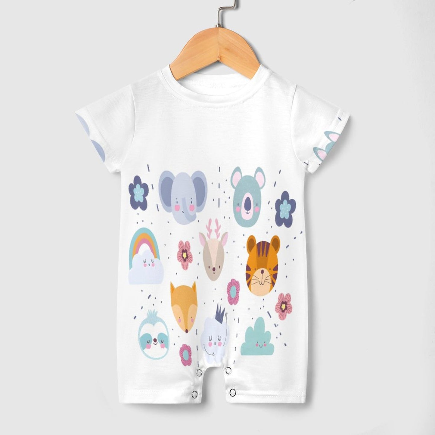 Short Sleeve Baby Bodysuit Romper PLR (All-Over Printing)