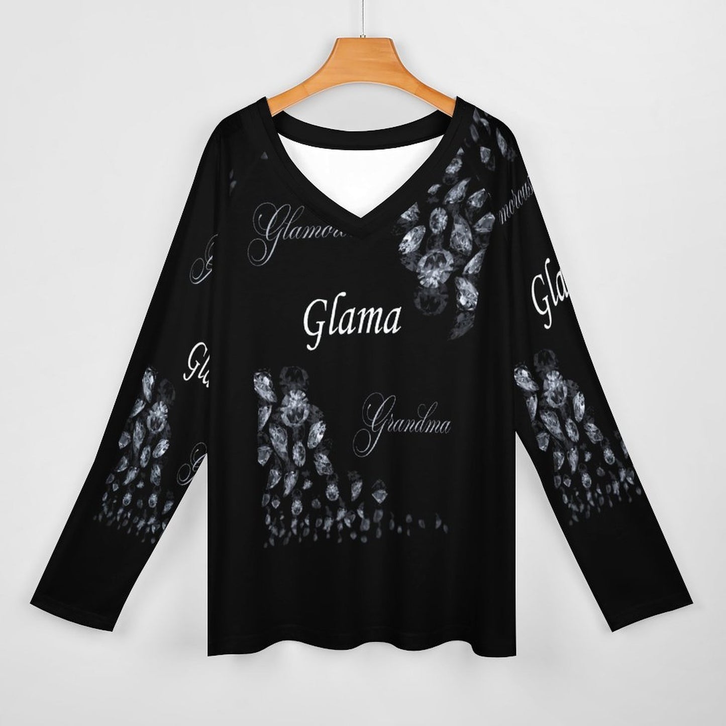 V-neck Loose Long Sleeve T-shirt TLREV2 (All-Over Printing)