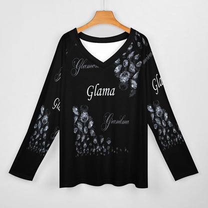 V-neck Loose Long Sleeve T-shirt TLREV2 (All-Over Printing)