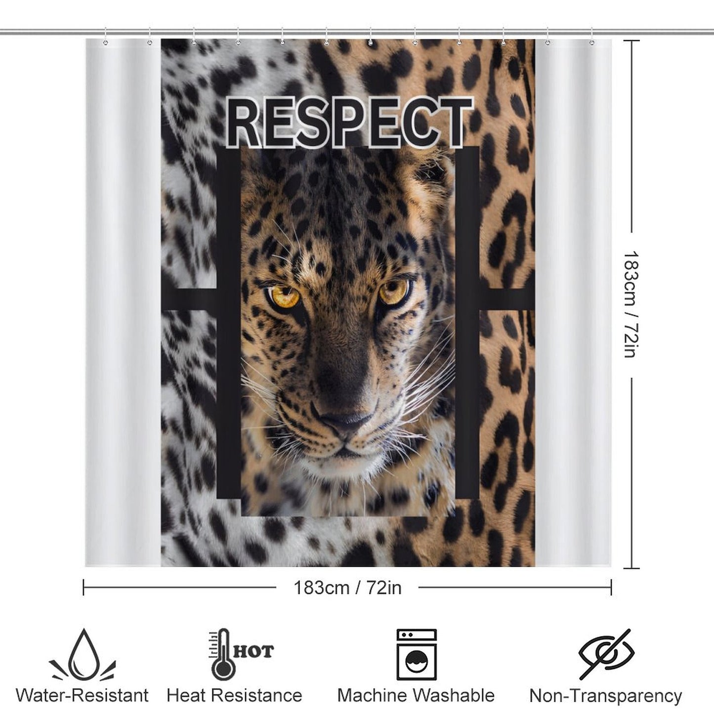 Shower Curtain Set with 3 Rugs