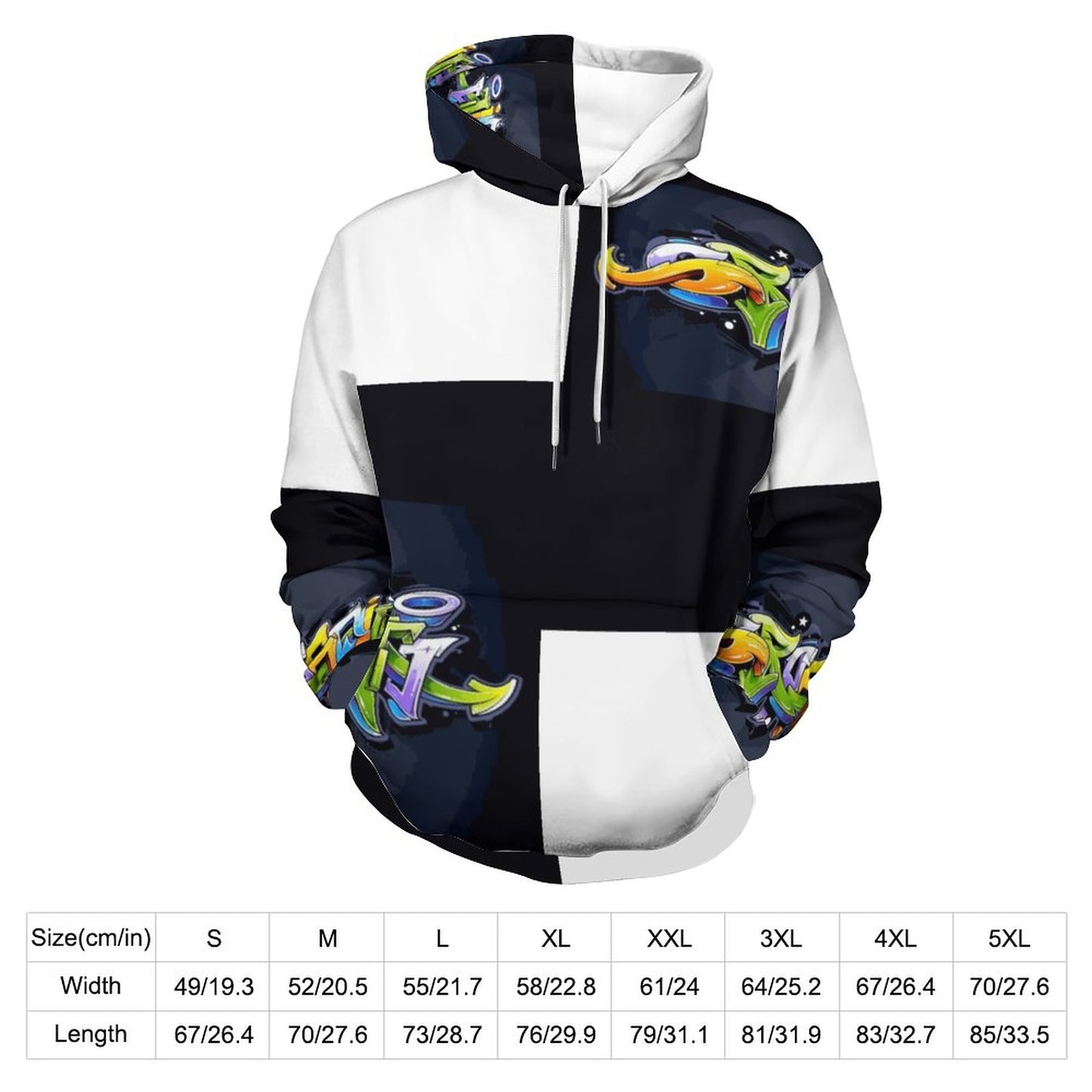COLORFUL GRAFFITI Women's Hoodie with Double-layer Cap-SMALL-5XL