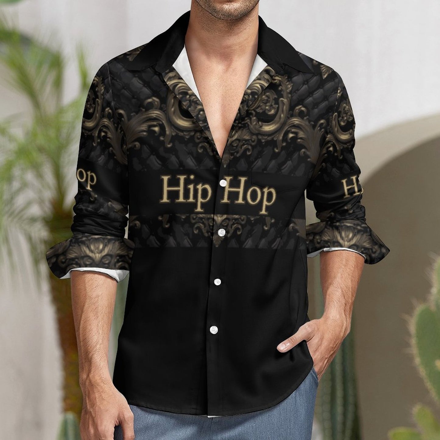 Men's Long Sleeve Shirt with Pocket LS (All-Over Printing)