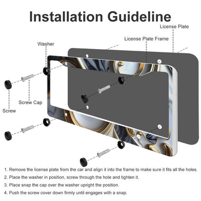 License Plate Frames with 4 Round Holes (1 Pair)