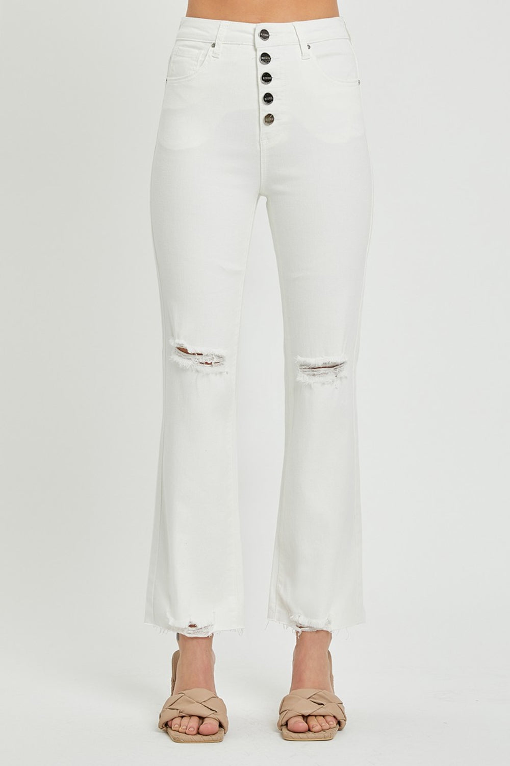 RISEN Full Size High Rise Button Fly Straight Ankle Jeans-0-3XL