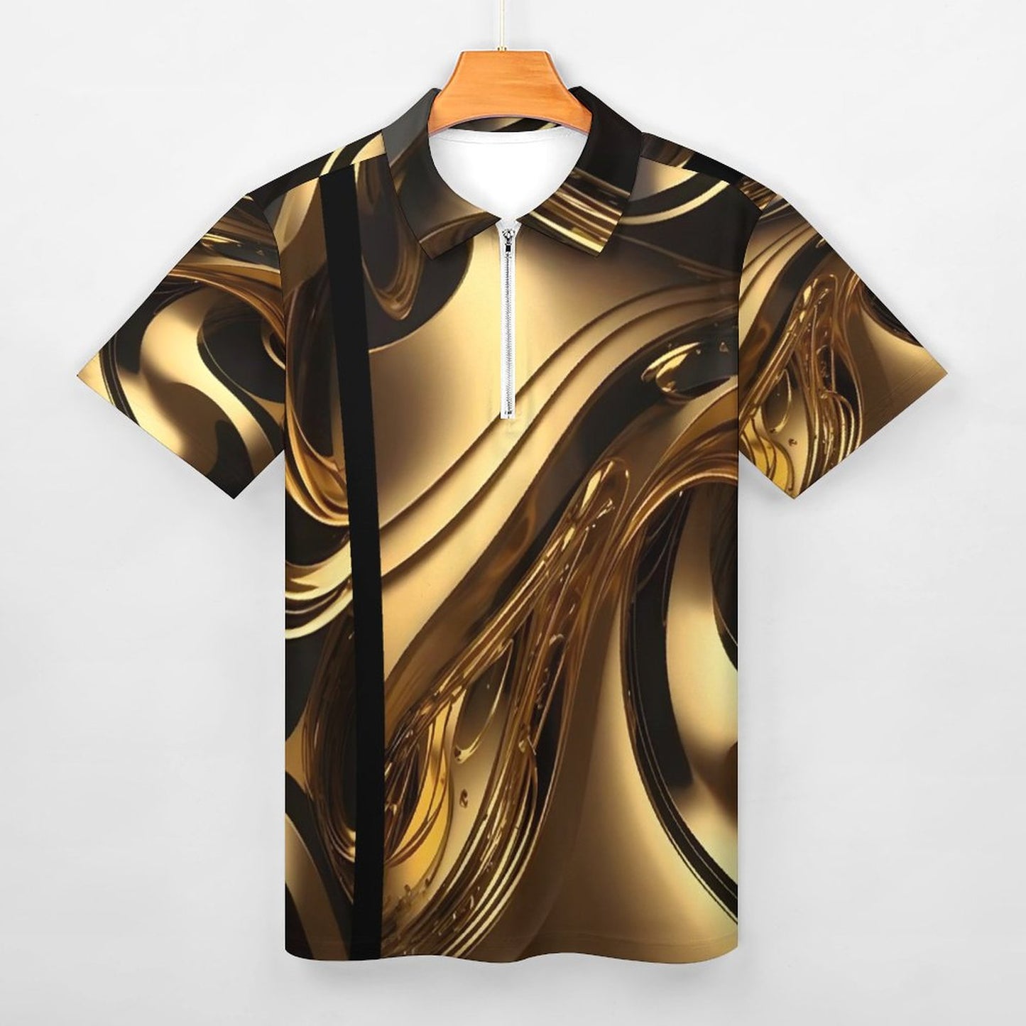 Men's Short Sleeve POLO Shirt with Zipper B470 (All-Over Printing)