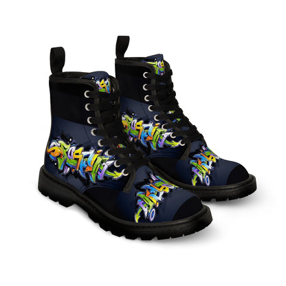 COLORFUL GRAFFITI Men's Canvas Boots