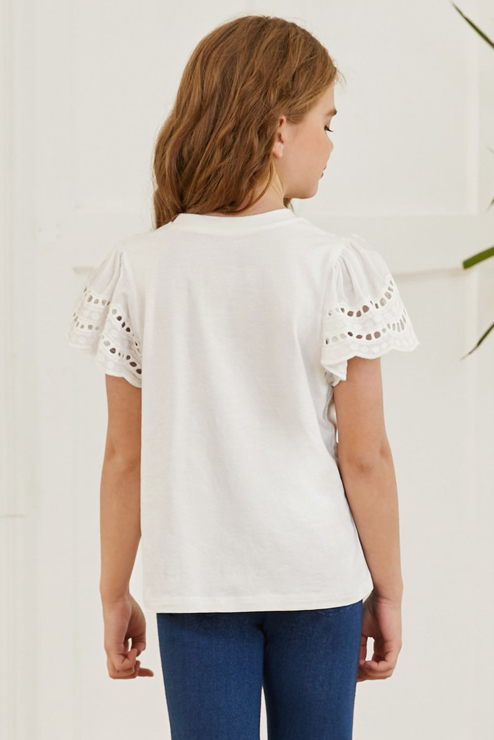 Round Neck Flutter Sleeve T-Shirt (white/black/blue/lt. green)-SMALL-3XL