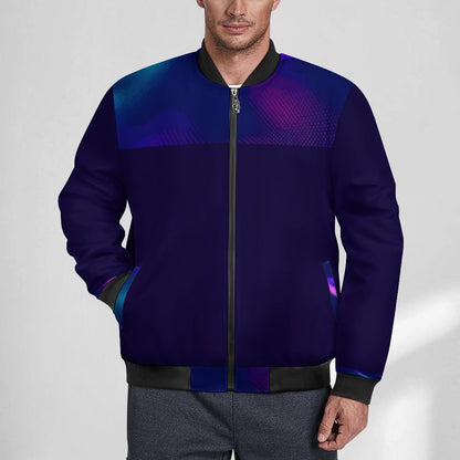 MULTICOLOR  Zipper Bomber Jacket-SMALL-5XL