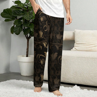 BLACK & GOLD ACCENT Men's Home Pajamas Pants-SMALL-5XL