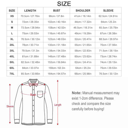 Faux Linen Men Long Sleeve Shirt with Pocket(All-Over Printing)