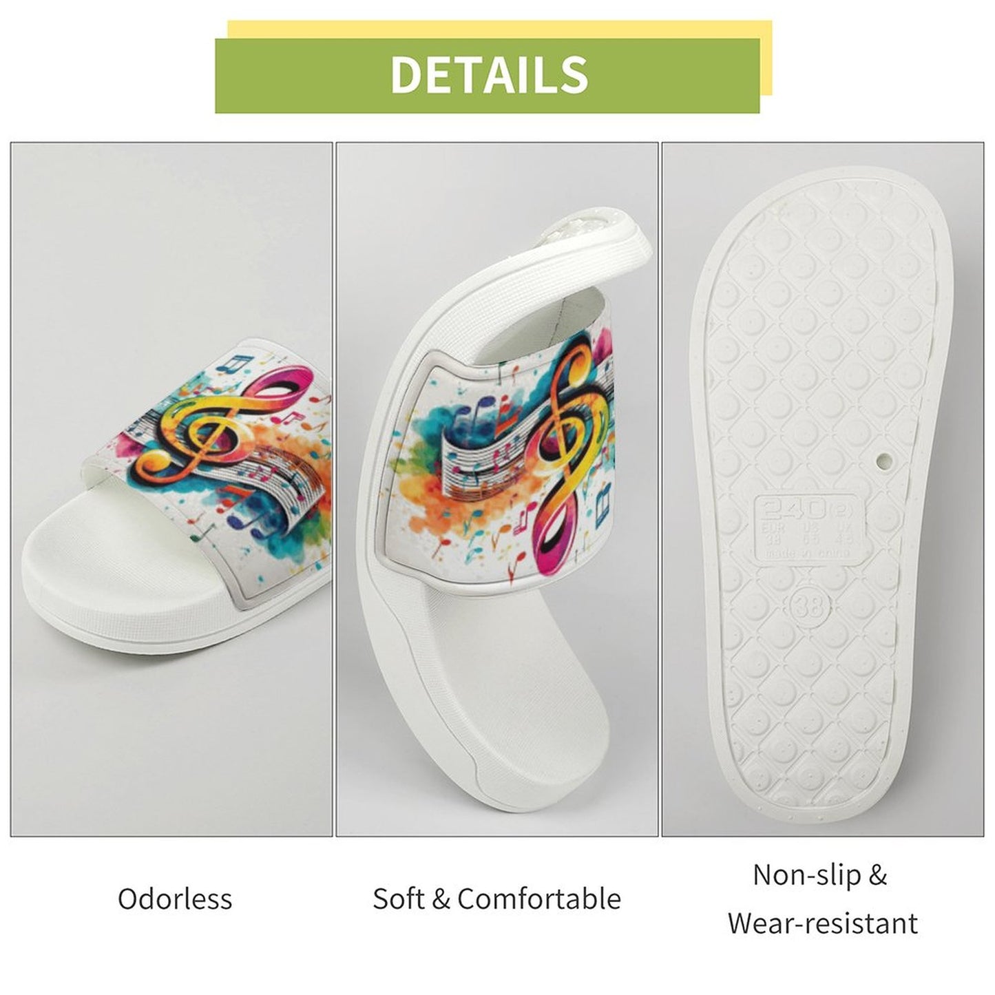MUSIC GRAFFITI Unisex PVC Slippers or Slides