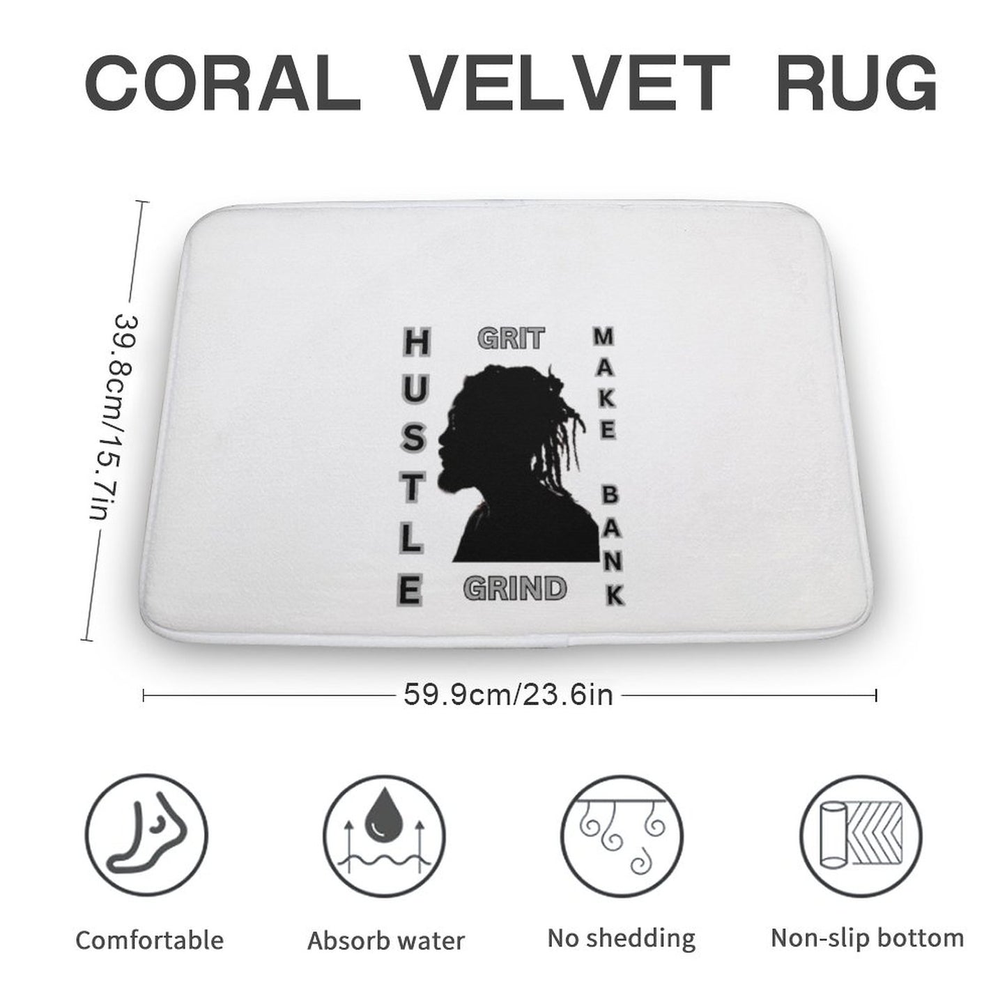 Coral Velvet Rug-15.7"x23.6"/ 40x60cm