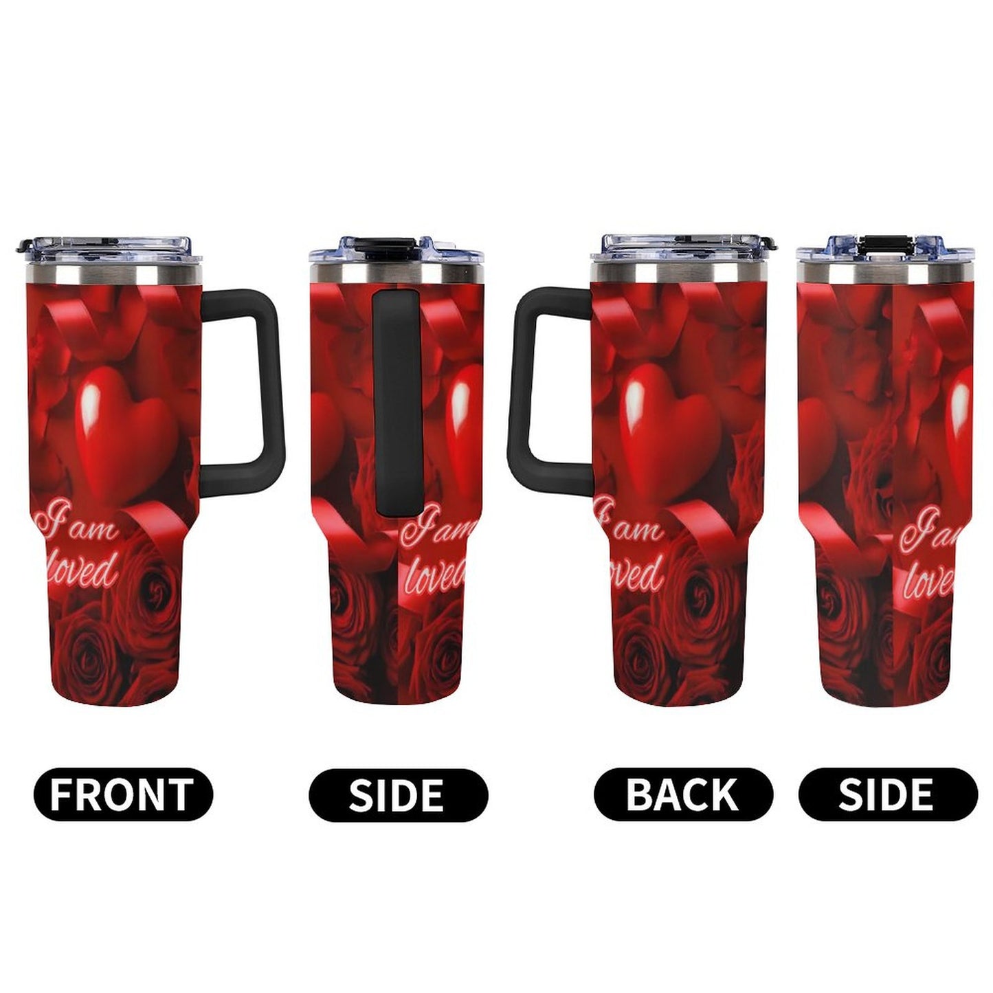 40oz Insulated Tumbler with Handle and Straw
