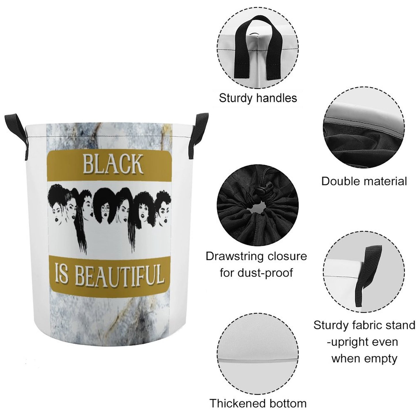 Drawstring collapsible Laundry Basket