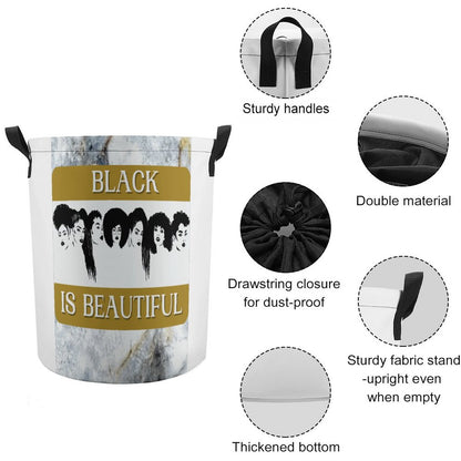 Drawstring collapsible Laundry Basket