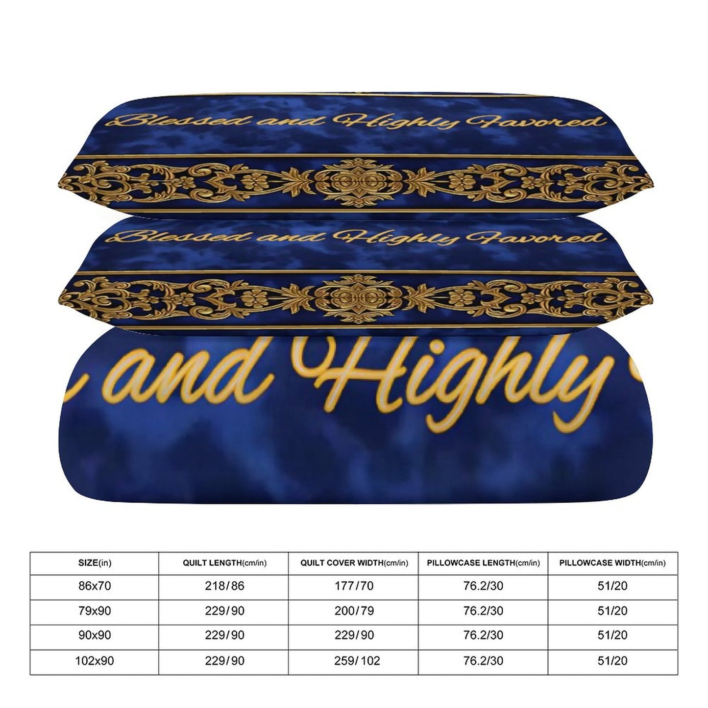 3-Piece Bedding Set-90"x90"/ 229x229cm (Dual-sided Printing)
