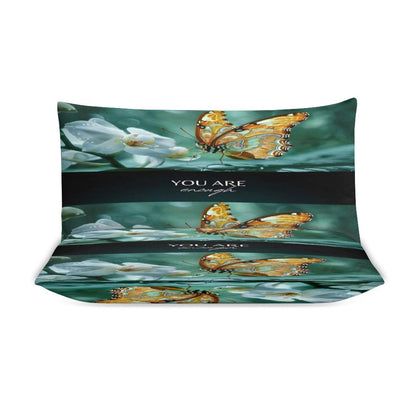 3-Piece Bedding Set (TWIN)-86"×70"/ 218×177cm (Dual-sided Printing)-YOU ARE ENOUGH