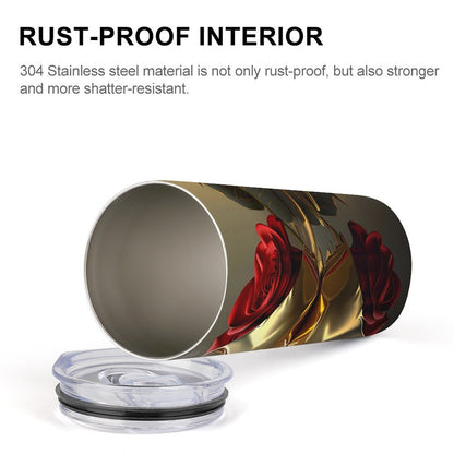 ROSE IN GOLD Insulated Drinking Cup with Lid