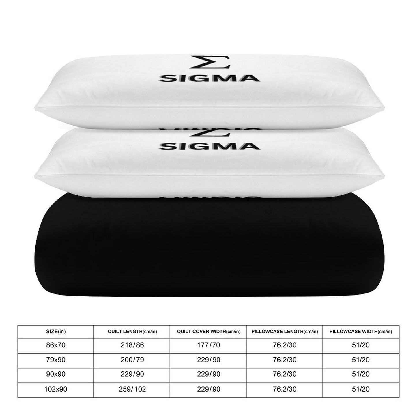 3-Piece Bedding Set-102"x90"/ 259x229cm (Dual-sided Printing)