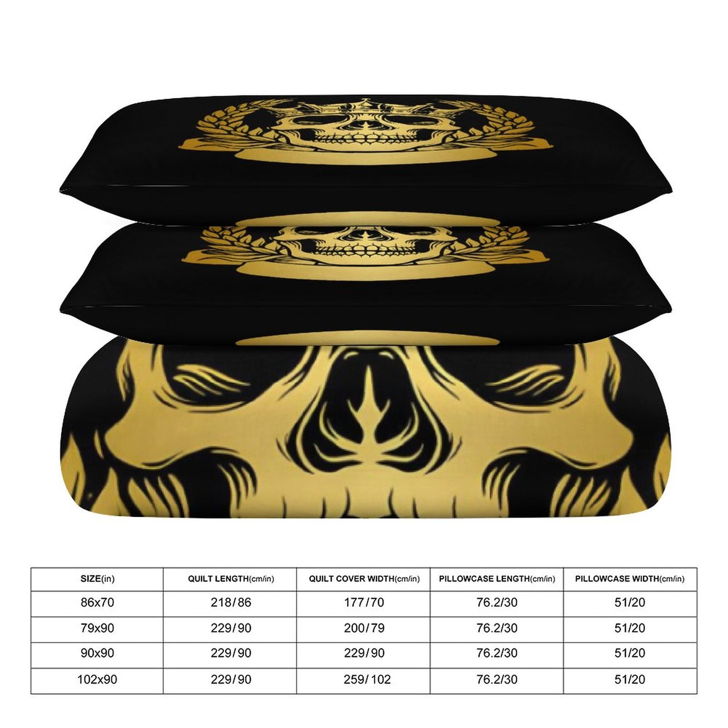 3-Piece Bedding Set-102"x90"/ 259x229cm (Dual-sided Printing)