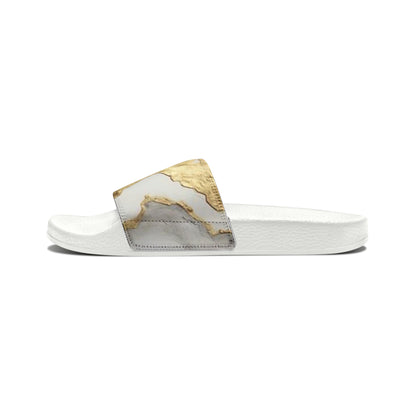 GOLD FOIL 3D Women's Slide Sandals (black or white soles)