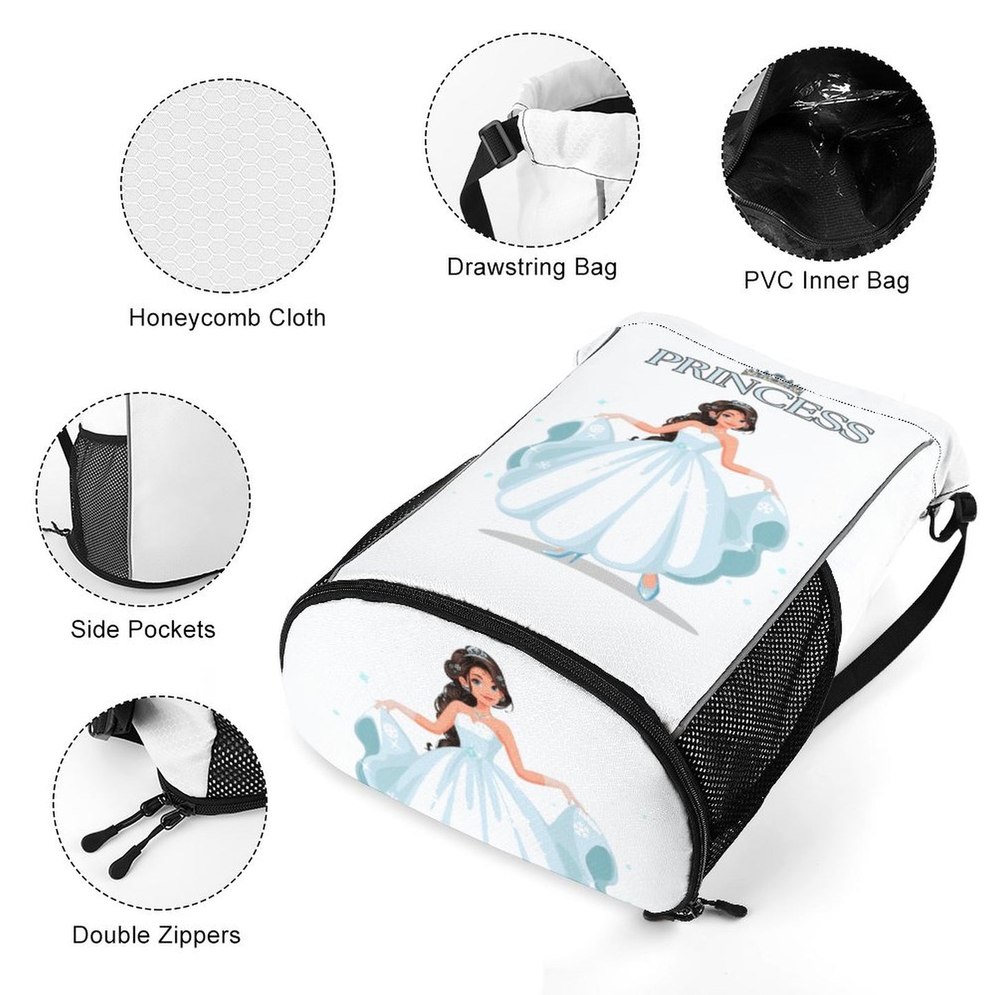 Waffle Cloth Drawstring Bag