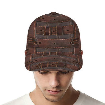 RUGGED LEATHER BUCKLE Print Bent Fitted Cap