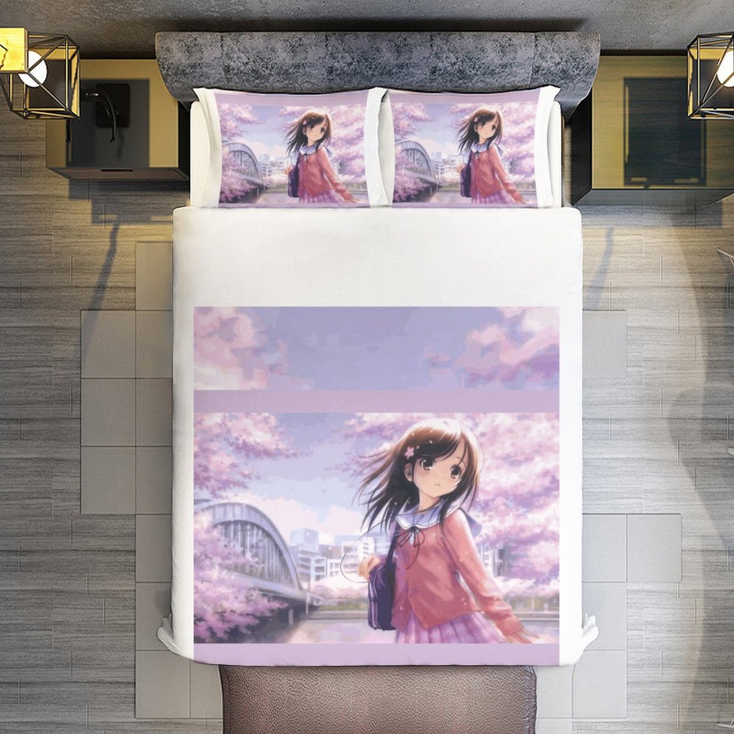 3-Piece Bedding Set-86"×70"/ 218×177cm (Dual-sidede Printing)